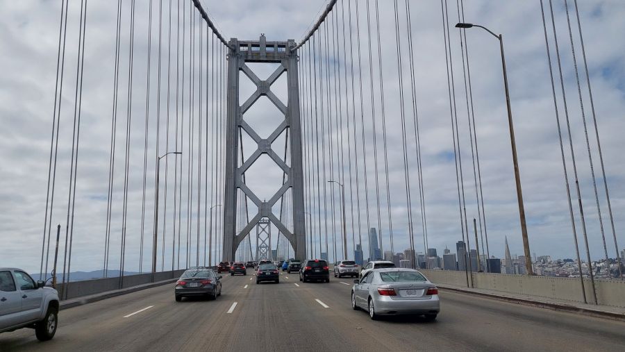 Arrivee a San Francisco par le Bay Bridge