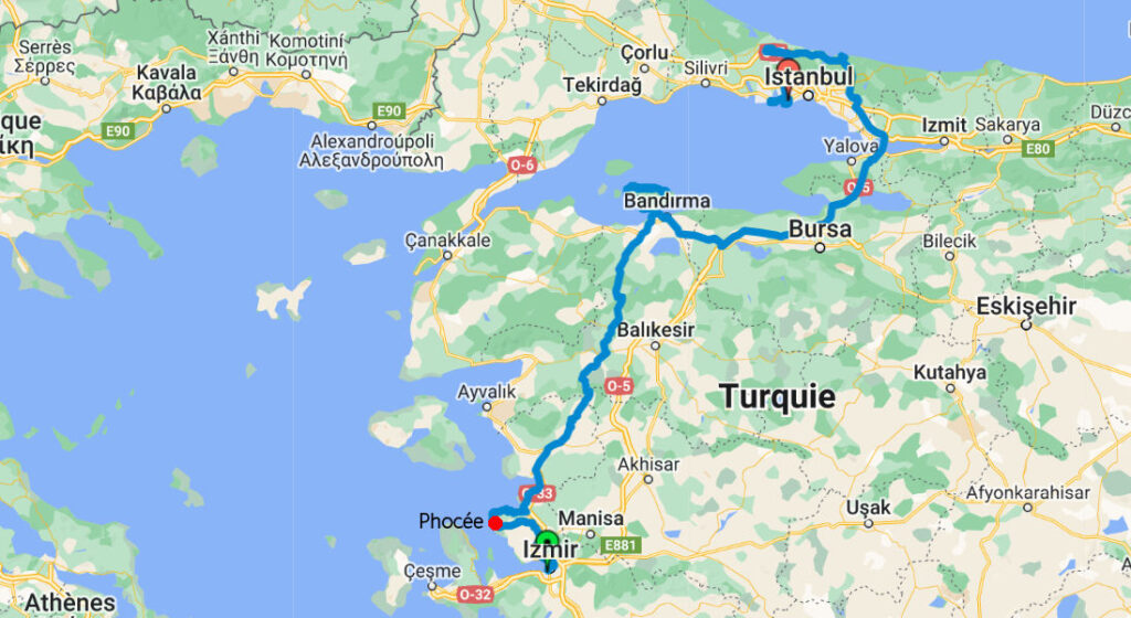 Parcours Izmir-Istanbul