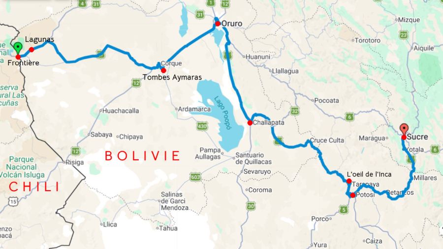 Carte du parcours correspondant à cet article