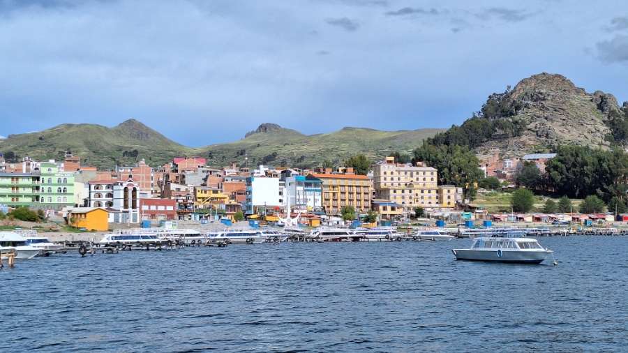 Le port de Copacabana, où nous avons passé notre dernière nuit en Bolivie