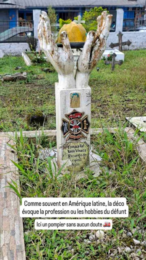 cimetière de Puyo : tombe d'un pompier