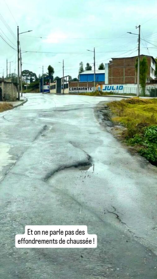 chaussée déformée près de Loja, Équateur