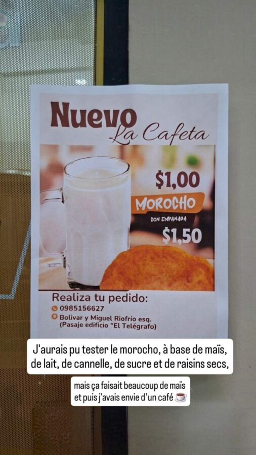 Loja, Équateur : menu empanada + morocho