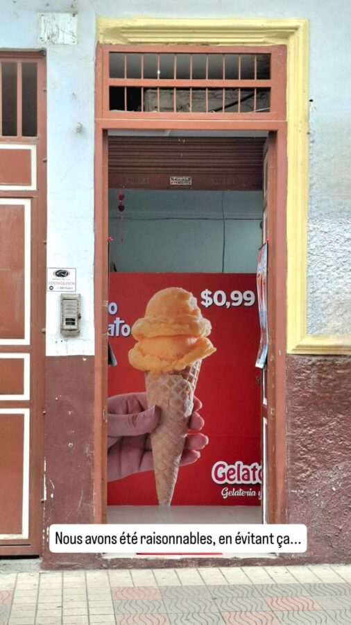 Loja, Équateur : publicité pour une glace