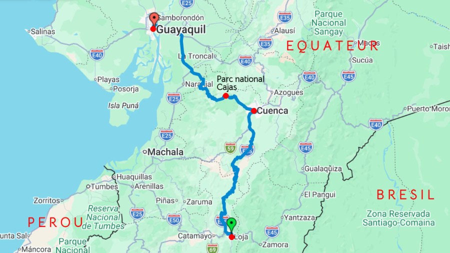 Parcours Loja-Cuenca-Guayaquil, Équateur