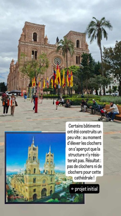 Cuenca Équateur : cathédrale et clochers manquants