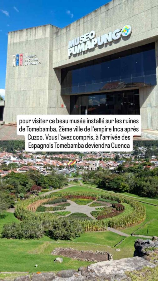 façade et jardin inca au musée Pumapongo de Cuenca Équateur