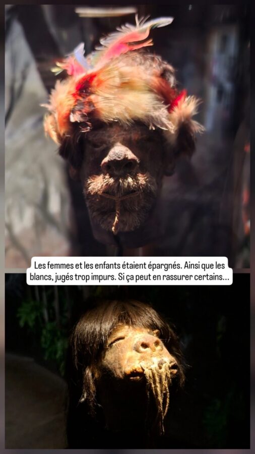 Tètes réduites au musée Pumapongo de Cuenca Équateur
