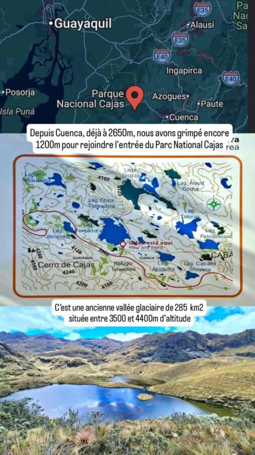 Parc national Cajas, Équateur : plan et accès