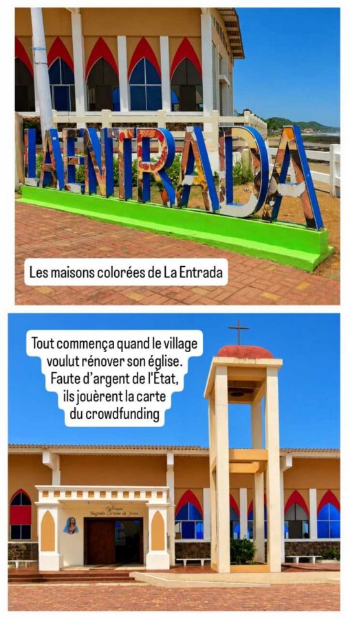 La Entrada, Équateur, église colorée