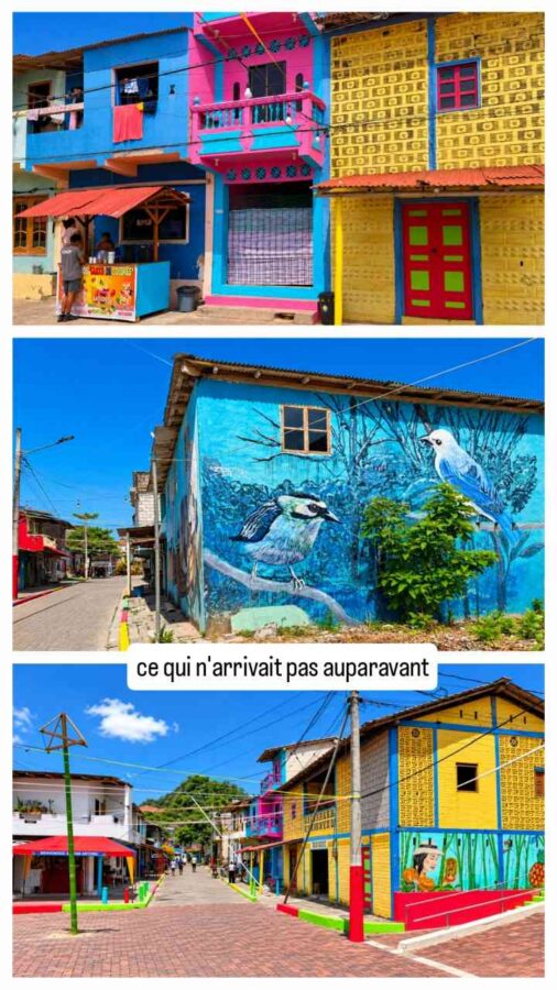 La Entrada, Équateur, maisons colorées