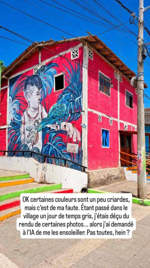 La Entrada, Équateur, maisons colorées
