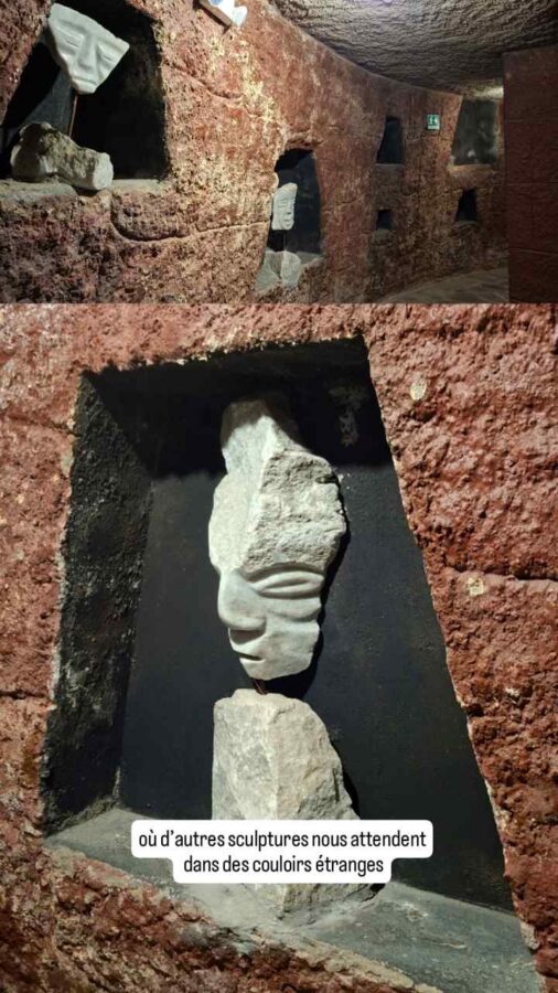 Museo Templo del Sol, Quito, Équateur : sculptures dans les couloirs