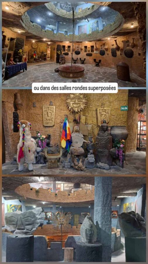 Museo Templo del Sol, Quito, Équateur : salles d'exposition à niveaux