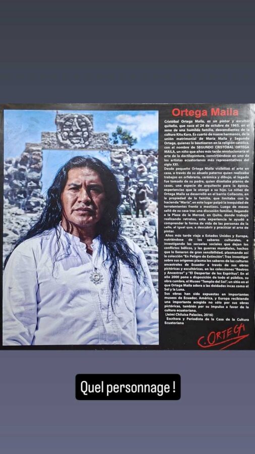 Museo Templo del Sol, Quito, Équateur : portrait d'Ortega Maila