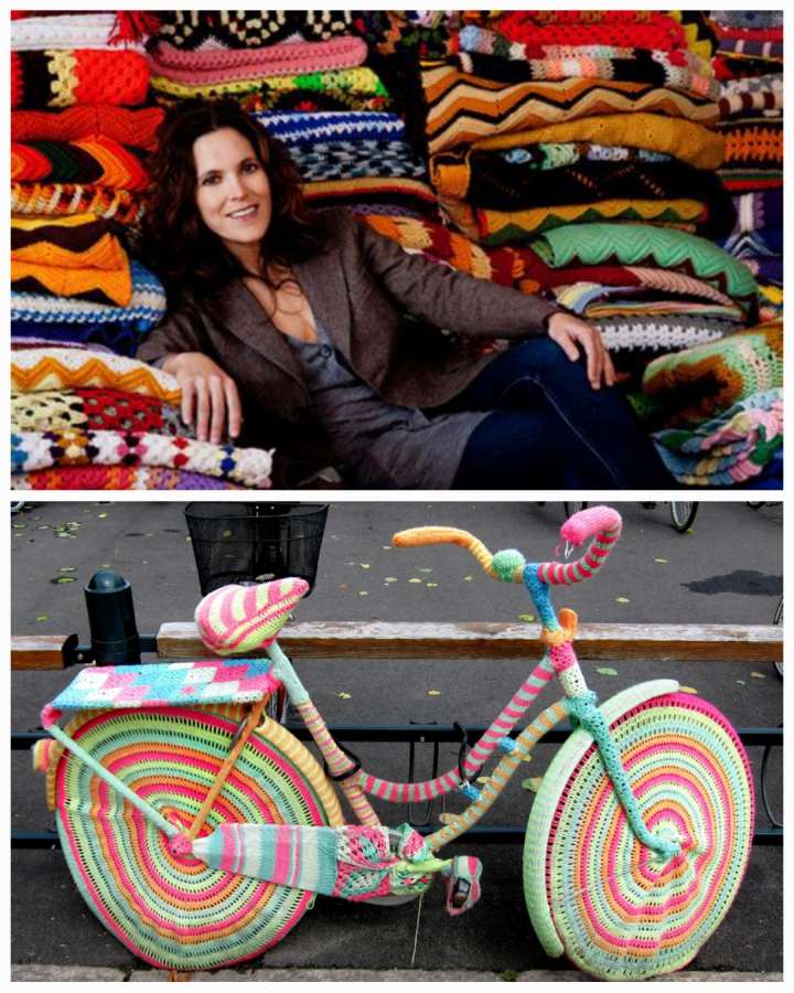 Tricot graffiti ou yarn bombing, Magda Sayeg l'inventrice