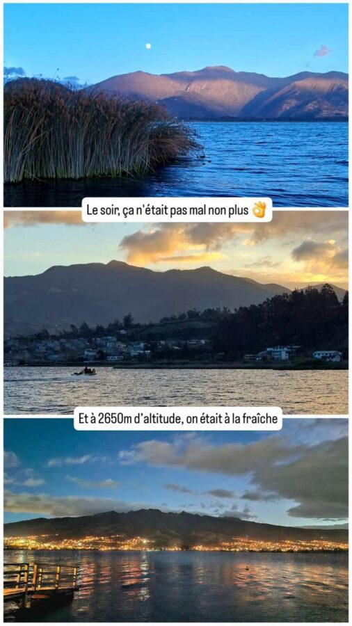 Lago San Pablo, Équateur : paysage du soir