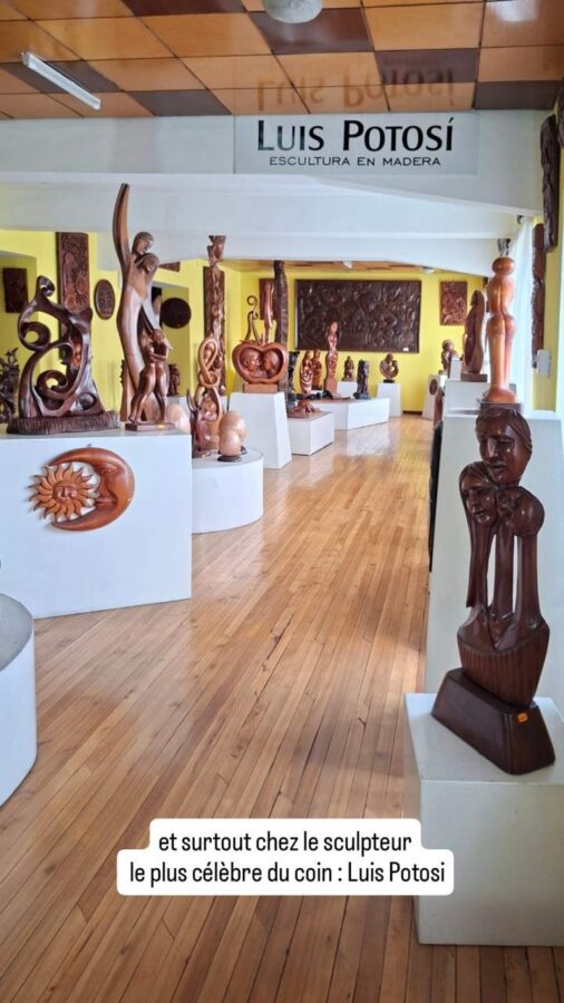 San Antonio de Ibarra, Équateur : galerie du sculpteur Luis Potosi