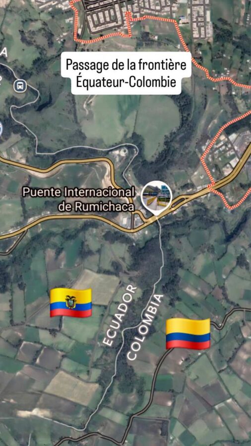 Passage de la frontière Équateur - Colombie : vue aérienne