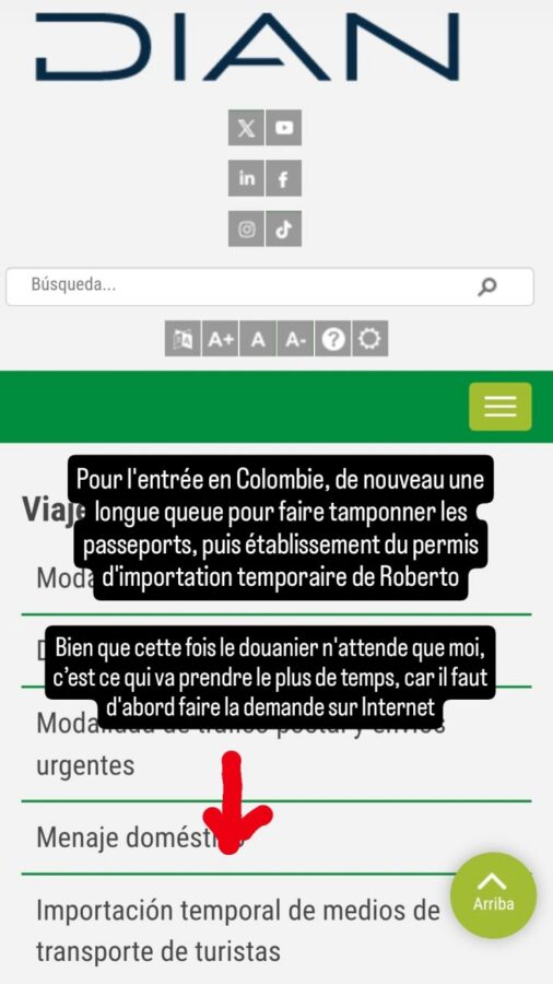 Passage de la frontière Équateur - Colombie : création compliquée du permis d'importation temporaire de notre véhicule