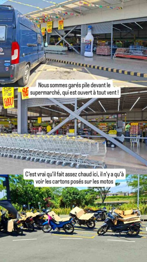 Supermarché Gran Colombia, Jaramundi, Colombie : le parking