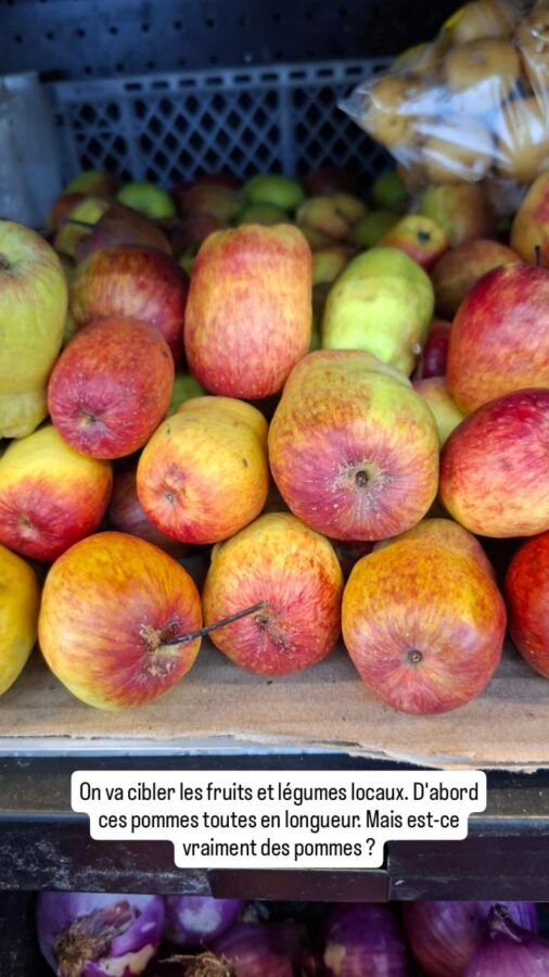 Supermarché Gran Colombia, Jaramundi, Colombie : pommes longues