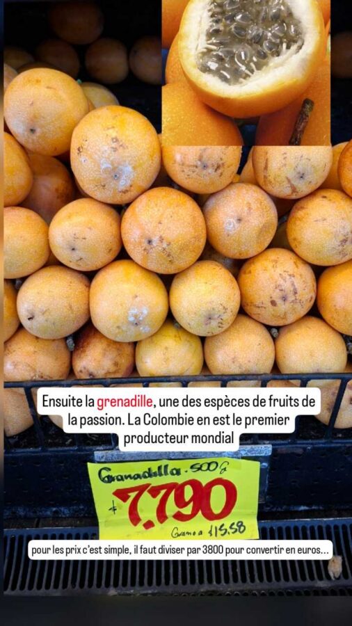 Supermarché Gran Colombia, Jaramundi, Colombie : grenadille