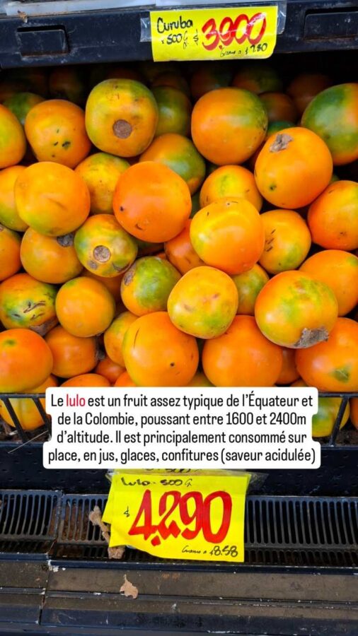 Supermarché Gran Colombia, Jaramundi, Colombie : lulo