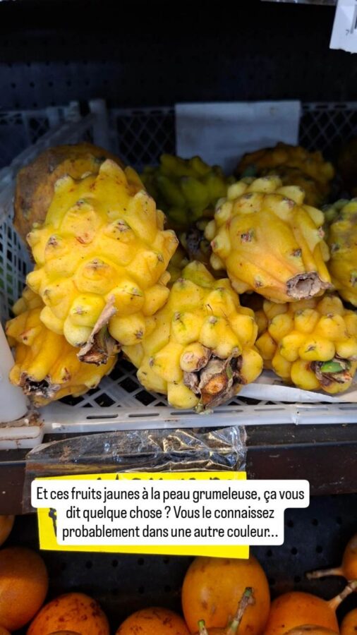Supermarché Gran Colombia, Jaramundi, Colombie : pitaya jaune