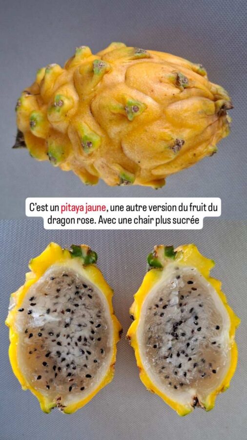Supermarché Gran Colombia, Jaramundi, Colombie : pitaya jaune