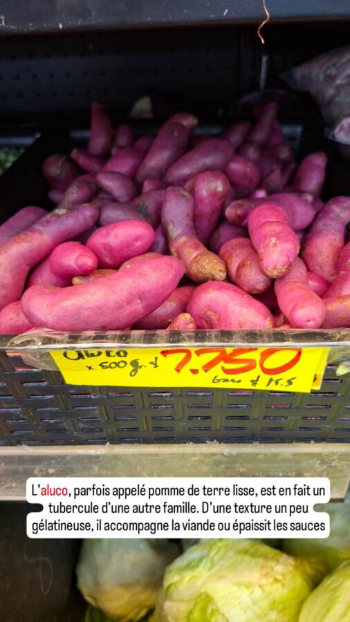 Supermarché Gran Colombia, Jaramundi, Colombie : oluco, tubercules