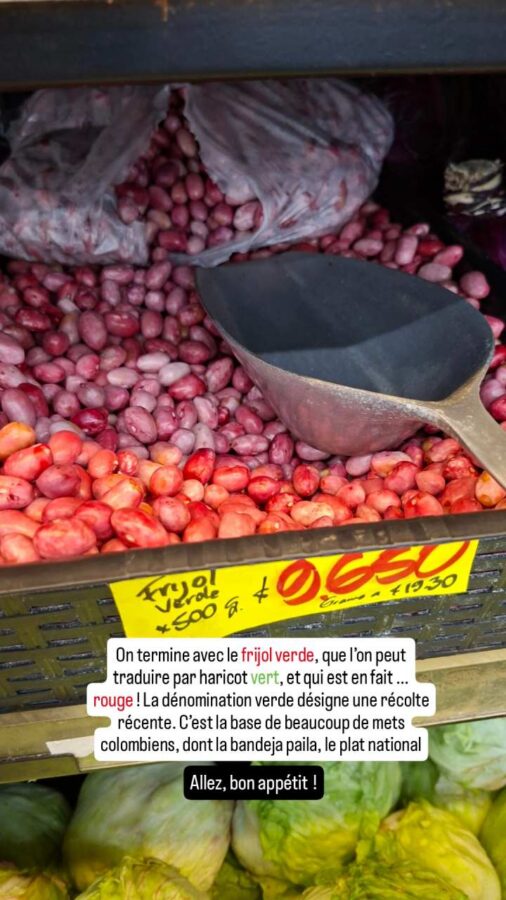 Supermarché Gran Colombia, Jaramundi, Colombie : frijol verde