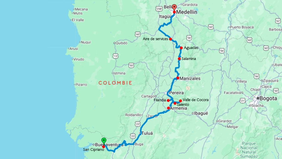 Notre parcours de San Cipriano à Medellin