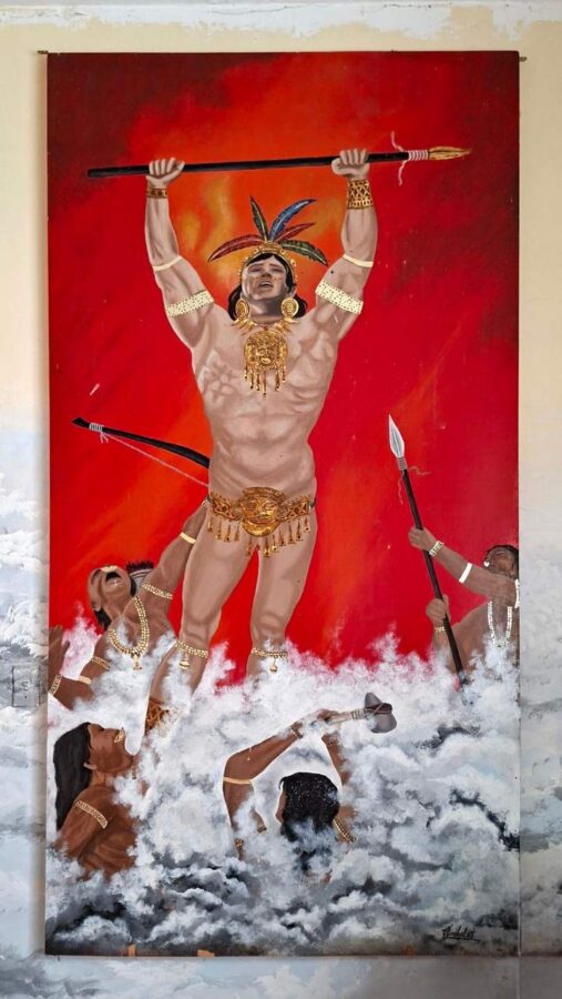 Maison de la culture, Aguadas, Colombie, peinture indigène