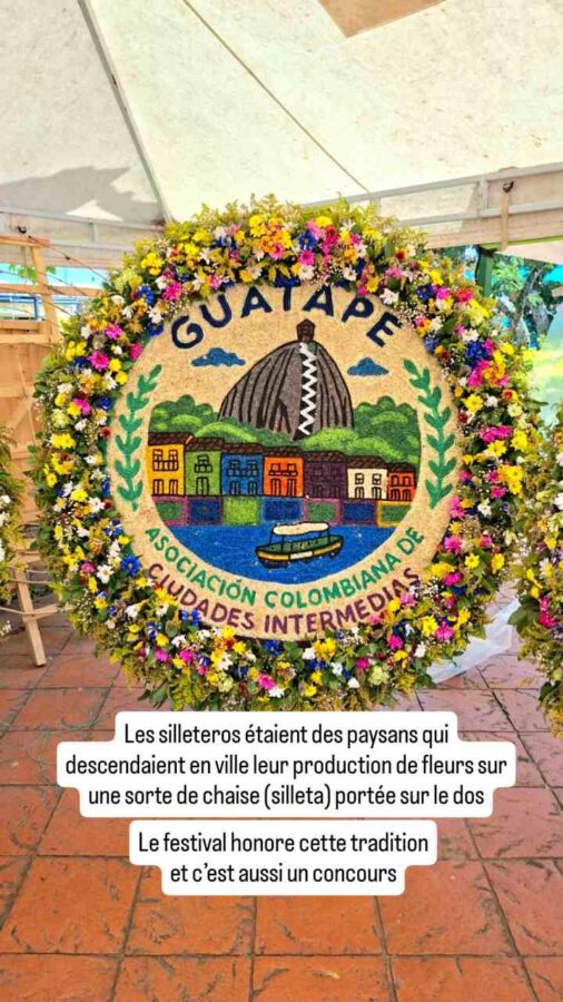 Silleteros, porteurs de fleurs, Guatapé, Medellin, Colombie