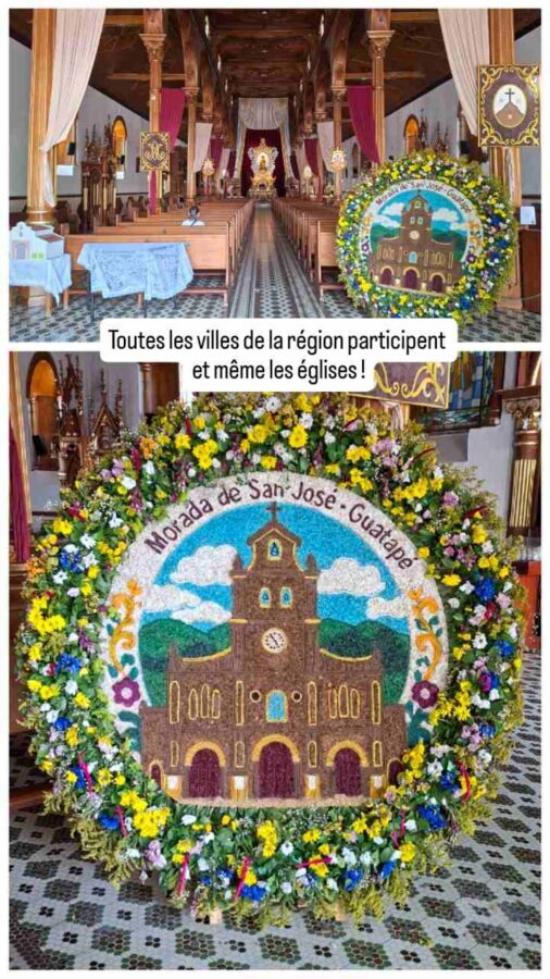 Silleteros, porteurs de fleurs, Guatapé, Medellin, Colombie