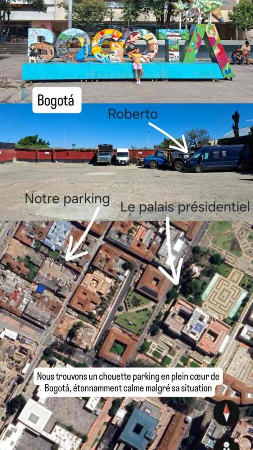 Bogotá, Colombie, notre parking en centre-ville