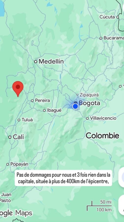 Bogotá, Colombie, séisme