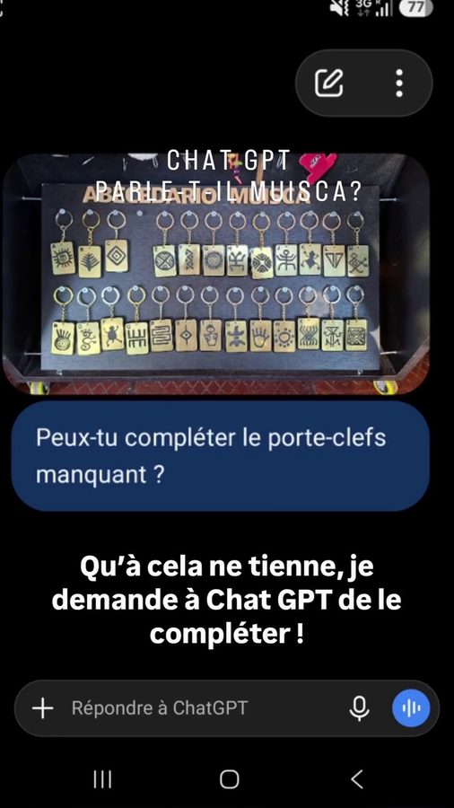 Chat GPT parle-t-il Muisca ? Copie d'écran de la discussion