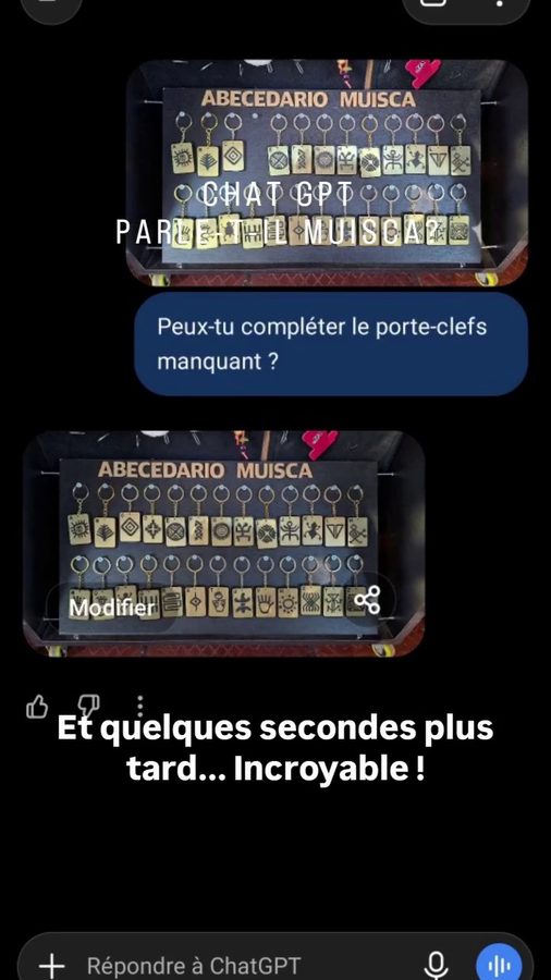 Chat GPT parle-t-il Muisca ? Copie d'écran de la discussion