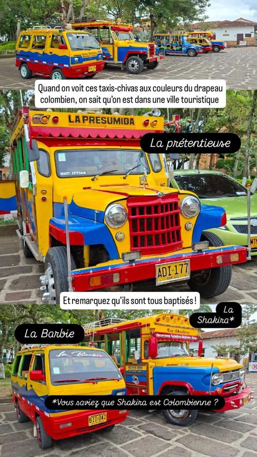 Barichara, Colombie : taxis chivas