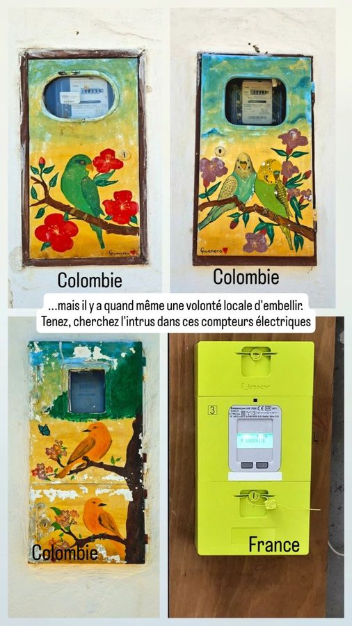 Guane, Colombie, les compteurs électriques peints