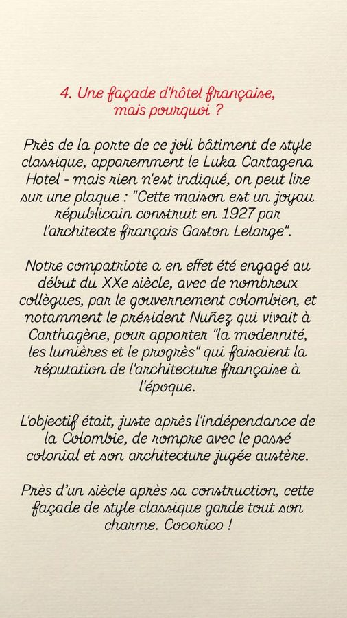 Carthagène, de tout un peu : une façade française, mais pourquoi ?