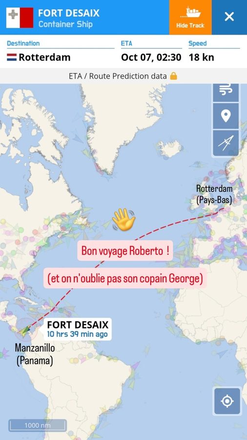 Point shipping : Roberto quitte le Panama à destination de Rotterdam