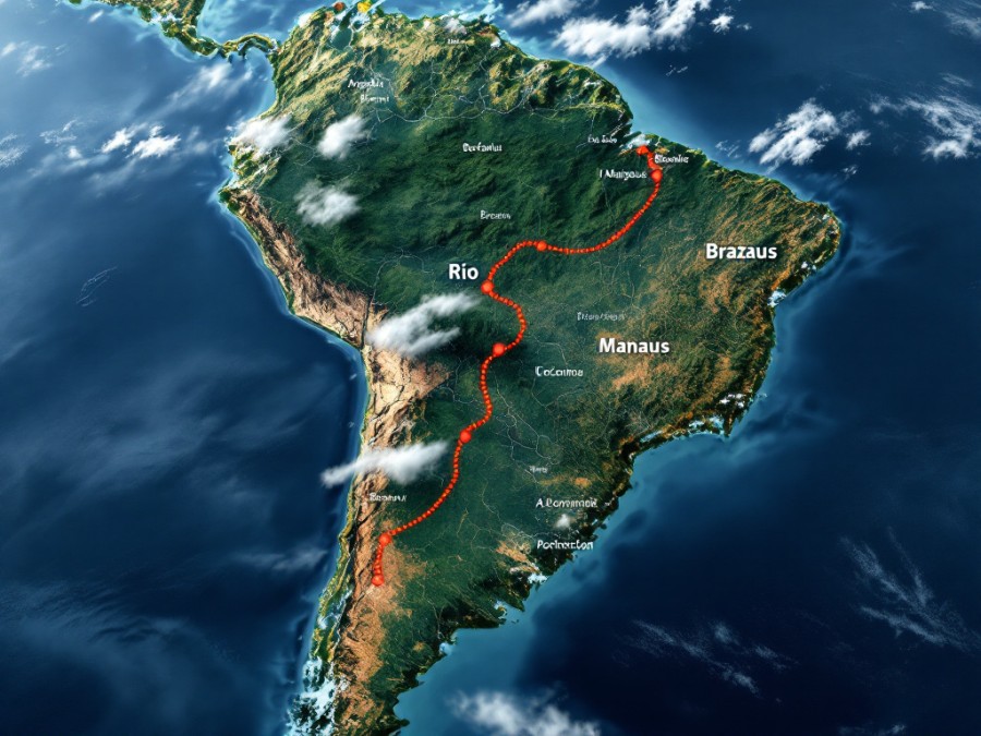 Le trajet Rio - Manaus selon l'intelligence artificielle de Mistral