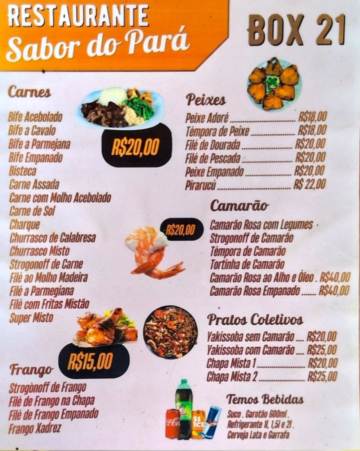 Repas économiques à Belém et au Brésil en général